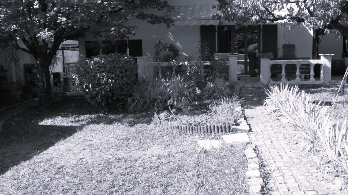 Le jardin avant les travaux, l’aménagement avait une bonne cinquantaine d’années !